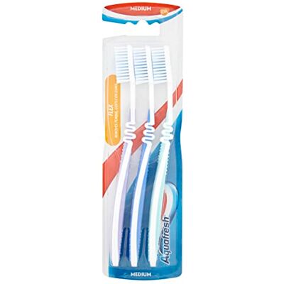 Aquafresh Flex Brosse à dents à poils souples Medium Lot de 3 Aquafresh Flex Brosse à dents à poils souples Medium Lot de 3