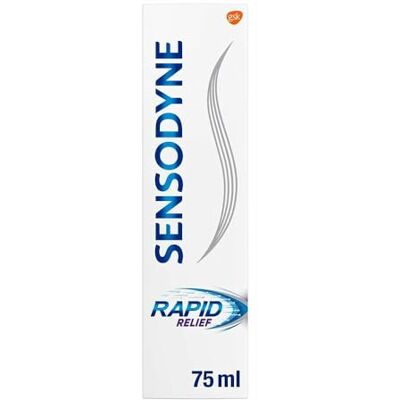Sensodyne Lot de 3 tubes de pâte à dents à relief rapide 75 ml Sensodyne Lot de 3 tubes de pâte à dents à relief rapide 75 ml