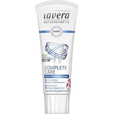 lavera Dentifrice Soin Complet Sans Flouride & Colorants à l'Echinacée et au Calcium Bio Dentifrice Sans Fluride Doux pour les Dents Soins Dentaires Végétalien Bio (1 x 75 ml) lavera Dentifrice Soin Complet Sans Flouride & Colorants à l'Echinacée et au Calcium Bio Dentifrice Sans Fluride Doux pour les Dents Soins Dentaires Végétalien Bio (1 x 75 ml)