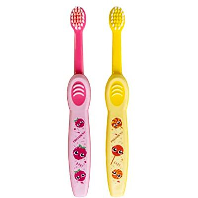 President 1 brosse à dents pour enfants, poils doux avec pointes arrondies, petite tête compacte pour un nettoyage correct et un massage doux des gencives (couleurs assorties) President 1 brosse à dents pour enfants, poils doux avec pointes arrondies, petite tête compacte pour un nettoyage correct et un massage doux des gencives (couleurs assorties)