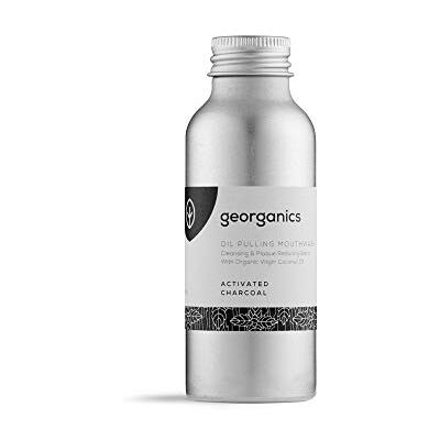 Georganics Natural Oil Pulling Mouthwash Mélange d'huile de noix de coco biologique au carbone activé pour une respiration fraîche et une thé blanc 100 ml Georganics Natural Oil Pulling Mouthwash Mélange d'huile de noix de coco biologique au carbone activé pour une respiration fraîche et une thé blanc 100 ml
