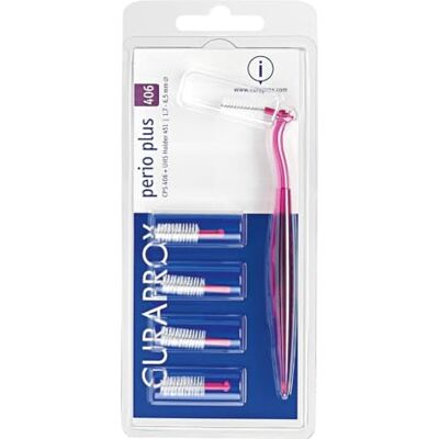 Curaprox CPS 406 Perio Plus 5 CPS 406 + Support UHS 451, Fuchsia Set De Brossettes Interdentaires, Pour Grands Espaces Et Gencives Sensibles, 5 Brossettes Et Support, Suisse Curaprox CPS 406 Perio Plus 5 CPS 406 + Support UHS 451, Fuchsia Set De Brossettes Interdentaires, Pour Grands Espaces Et Gencives Sensibles, 5 Brossettes Et Support, Suisse