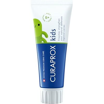 Curaprox Kids Dentifrice, Menthe 1450, Fabriqué En Suisse Pour Enfants De Plus De 6 Ans, Renforce L'Émail Et Les Gencives, 60 ml Curaprox Kids Dentifrice, Menthe 1450, Fabriqué En Suisse Pour Enfants De Plus De 6 Ans, Renforce L'Émail Et Les Gencives, 60 ml