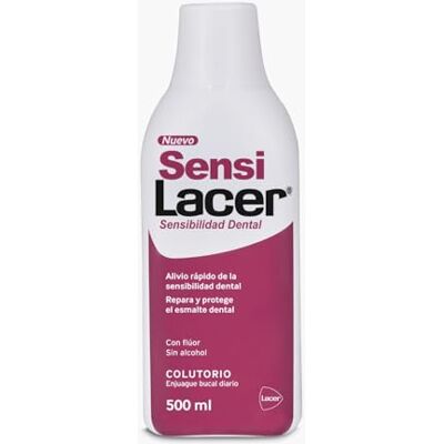 Lacer Sensi Colonne 500 ml, réduit l'hypersensibilité dentaire, désensibilisant et reminéralisant, rinçage buccal quotidien, haute teneur en fluor Lacer Sensi Colonne 500 ml, réduit l'hypersensibilité dentaire, désensibilisant et reminéralisant, rinçage buccal quotidien, haute teneur en fluor