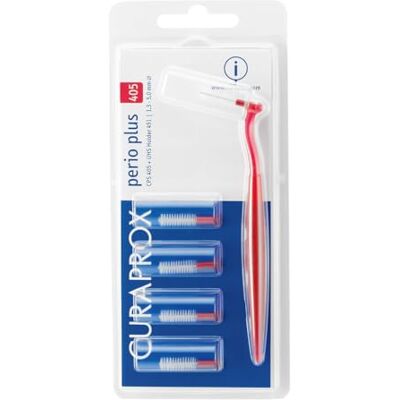 Curaprox brossettes interdentaires CPS 405 perio plus, set de 5 brossettes taille 1,3 mm et un support UHS 451, nettoyant dentaire pour la prophylaxie de la parodontite Curaprox brossettes interdentaires CPS 405 perio plus, set de 5 brossettes taille 1,3 mm et un support UHS 451, nettoyant dentaire pour la prophylaxie de la parodontite