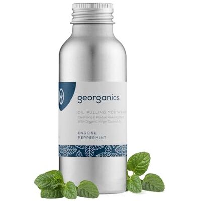 Georganics Bain de bouche à l'huile blanchissante Mélange nettoyant et réduction de la plaque dentaire avec huile de noix de coco vierge Végétalien, SLS, sans cruauté envers les animaux et sans fluorure Menthe poivrée 100 ml Georganics Bain de bouche à l'huile blanchissante Mélange nettoyant et réduction de la plaque dentaire avec huile de noix de coco vierge Végétalien, SLS, sans cruauté envers les animaux et sans fluorure Menthe poivrée 100 ml