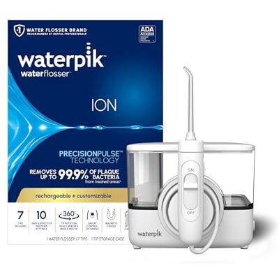 Waterpik ION Professional WF12 Hydropulseur dentaire sans fil rechargeable et portable, blanc, 1 pièce Waterpik ION Professional WF12 Hydropulseur dentaire sans fil rechargeable et portable, blanc, 1 pièce