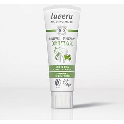 lavera Dentifrice Complete Care SANS dioxyde de titane 5 fois plus de protection Menthe bio & fluorure de sodium Vegan 75 ml lavera Dentifrice Complete Care SANS dioxyde de titane 5 fois plus de protection Menthe bio & fluorure de sodium Vegan 75 ml