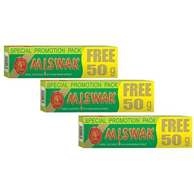 Dabur Dentifrice aux herbes au bois d'araq lot de 3 tubes de 100 g Dabur Dentifrice aux herbes au bois d'araq lot de 3 tubes de 100 g