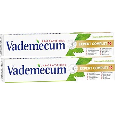 Vademecum Dentifrice Expert Complet 7 / Expert Complet 10 Tube 75 ml Lot de 2 Vademecum Dentifrice Expert Complet 7 / Expert Complet 10 Tube 75 ml Lot de 2