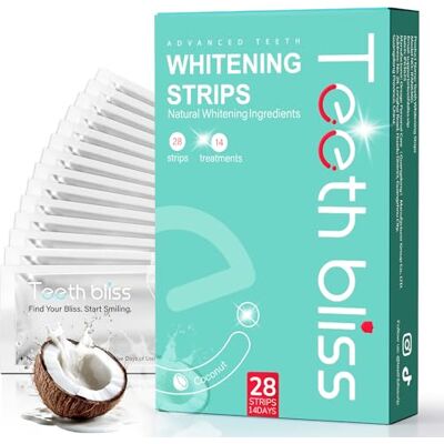 TeethBliss Bandes blanchissantes pour les dents : bandes blanchissantes blanchiment des dents, sans danger pour l'émail des dents, élimination rapide de toutes les taches, dents blanches pour buveurs TeethBliss Bandes blanchissantes pour les dents : bandes blanchissantes blanchiment des dents, sans danger pour l'émail des dents, élimination rapide de toutes les taches, dents blanches pour buveurs
