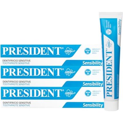 President KIT 3 DENTIFRICE SENSITIVES POUR DENTIFS ET GENCIVES Sensibles. Délicat, soulage rapidement la sensibilité dentaire et protège les gencives. RDA 20. 3x75ml President KIT 3 DENTIFRICE SENSITIVES POUR DENTIFS ET GENCIVES Sensibles. Délicat, soulage rapidement la sensibilité dentaire et protège les gencives. RDA 20. 3x75ml