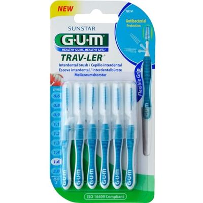 GUM Cep Interdent Viaje 1,6 Conico 1614 Lot de 6 gommes (1 pièce) GUM Cep Interdent Viaje 1,6 Conico 1614 Lot de 6 gommes (1 pièce)