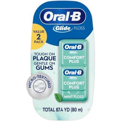 Oral-B Glide Pro-Health Comfort Plus Lot de 2 fils dentaires à saveur menthe, 40 m Oral-B Glide Pro-Health Comfort Plus Lot de 2 fils dentaires à saveur menthe, 40 m