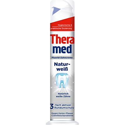 Theramed Lot de 5 distributeurs de dentifrice Blanc naturel 5 x 100 ml Theramed Lot de 5 distributeurs de dentifrice Blanc naturel 5 x 100 ml