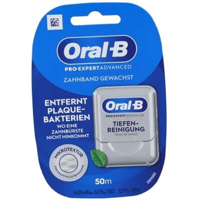 Oral-B Pro-Expert Fil dentaire ciré avancé – Nettoyage en profondeur – Élimine la plaque dentaire – Saveur menthe fraîche – 50 m Oral-B Pro-Expert Fil dentaire ciré avancé – Nettoyage en profondeur – Élimine la plaque dentaire – Saveur menthe fraîche – 50 m