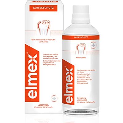 ELMEX Protection contre les caries 400 ml Nettoyage des dents antibactérien sans alcool Protège efficacement contre les caries Pour une utilisation quotidienne avec bouclier de protection en ELMEX Protection contre les caries 400 ml Nettoyage des dents antibactérien sans alcool Protège efficacement contre les caries Pour une utilisation quotidienne avec bouclier de protection en