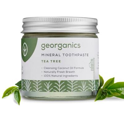 Georganics Dentifrice minéral – Sans fluorure, SLS et glycérine – Dentifrice naturel non moussant à l'huile de noix de coco vierge – Certifié Cosmos Bio, végétalien et sans cruauté envers les animaux Georganics Dentifrice minéral – Sans fluorure, SLS et glycérine – Dentifrice naturel non moussant à l'huile de noix de coco vierge – Certifié Cosmos Bio, végétalien et sans cruauté envers les animaux