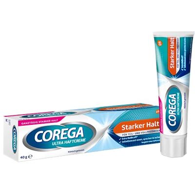 Corega Crème adhésive ultra forte pour prothèses dentaires/troisième dents, 1 x 40 g Corega Crème adhésive ultra forte pour prothèses dentaires/troisième dents, 1 x 40 g