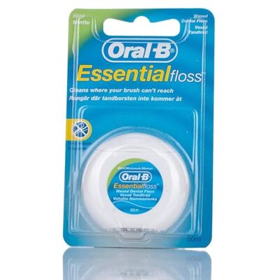 Oral-B Essential Waxed Mint Floss, 50 m, Pack of 6 Oral-B Essential Waxed Mint Floss, 50 m, Pack of 6