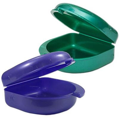 Dental Aesthetics 2 x boîte de protège-dents pour dispositifs de retenue ortho, appareils dentaires sportifs, prothèses dentaires et plus encore Dental Aesthetics 2 x boîte de protège-dents pour dispositifs de retenue ortho, appareils dentaires sportifs, prothèses dentaires et plus encore