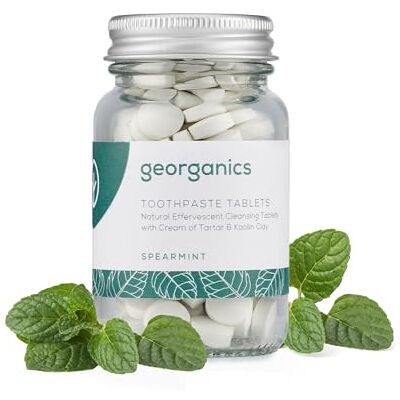Georganics Dentifrice Comprimés Bio Comprimés Nettoyants Naturels Effervescents à l’Argile Kaolin Vegan, Sans Cruauté et Fluorure Menthe Verte 120 Comprimés Georganics Dentifrice Comprimés Bio Comprimés Nettoyants Naturels Effervescents à l’Argile Kaolin Vegan, Sans Cruauté et Fluorure Menthe Verte 120 Comprimés