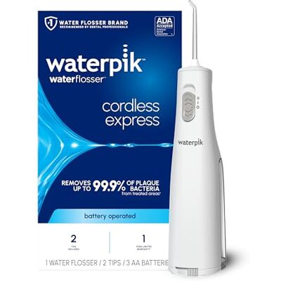 Waterpik Ada Flosseur à eau sans fil, batterie et portable pour voyages et maison, blanc WF-02 Waterpik Ada Flosseur à eau sans fil, batterie et portable pour voyages et maison, blanc WF-02