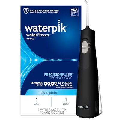 Waterpik Hydropulseur portable rechargeable sans fil 1100 pour le nettoyage des dents et la soie dentaire, les voyages, les soins des appareils dentaires, des gencives plus saines, étanche pour la Waterpik Hydropulseur portable rechargeable sans fil 1100 pour le nettoyage des dents et la soie dentaire, les voyages, les soins des appareils dentaires, des gencives plus saines, étanche pour la