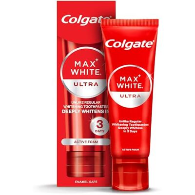 Colgate Dentifrice Max White Ultra Active Foam 50 ml Des dents plus blanches en 3 jours Colgate Dentifrice Max White Ultra Active Foam 50 ml Des dents plus blanches en 3 jours