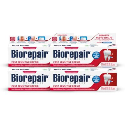 Biorepair Fast. Sens. Rep. 60 ml T4 x1 Soulagement de la douleur en 30 secondes, sans fluor ni parabènes, protection des dents sensibles Biorepair Fast. Sens. Rep. 60 ml T4 x1 Soulagement de la douleur en 30 secondes, sans fluor ni parabènes, protection des dents sensibles