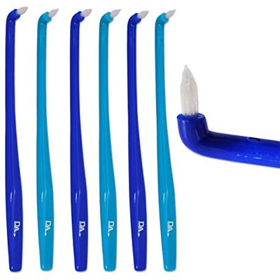 Dental Aesthetics Lot de 6 brosses à dents fines pour appareils orthodontiques et ponts Bleu Dental Aesthetics Lot de 6 brosses à dents fines pour appareils orthodontiques et ponts Bleu