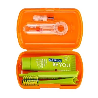 Curaprox Kit De Voyage Orthodontie, Orange, Fabriqué En Suisse Soin Des Appareils Et Bucco-Dentaire En Déplacement, Brosse Ultra Douce + Dentifrice Blanchissant, Set Compact Curaprox Kit De Voyage Orthodontie, Orange, Fabriqué En Suisse Soin Des Appareils Et Bucco-Dentaire En Déplacement, Brosse Ultra Douce + Dentifrice Blanchissant, Set Compact