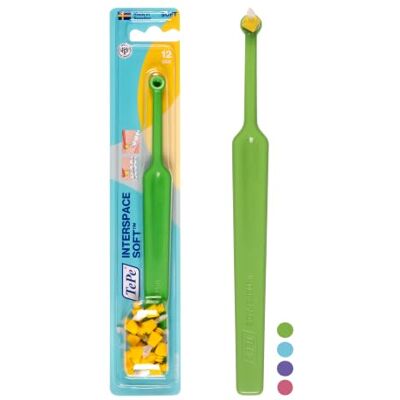 TePe Brosse à Dents de Précision Interspace Souple, 1 Manche, 12 Têtes Nettoyage précis des zones difficiles d’accès, Comme les furcations, Les implants et les appareils dentaires TePe Brosse à Dents de Précision Interspace Souple, 1 Manche, 12 Têtes Nettoyage précis des zones difficiles d’accès, Comme les furcations, Les implants et les appareils dentaires