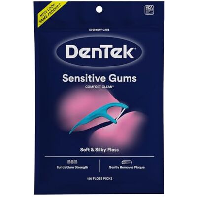 DenTek Comfort Clean, fil dentaire sur fourches à la menthe fraîche, 150 pièces DenTek Comfort Clean, fil dentaire sur fourches à la menthe fraîche, 150 pièces