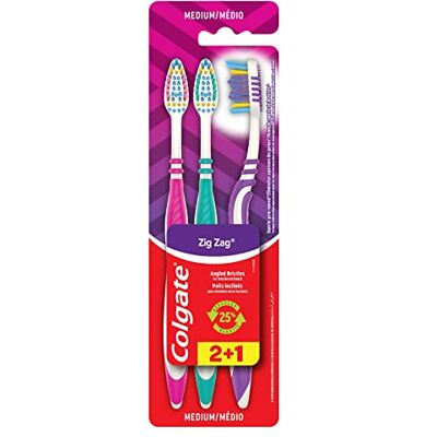 Colgate Zig Zag Cepillo Dientes Medium 3 Uds Santé et soins personnels Colgate Zig Zag Cepillo Dientes Medium 3 Uds Santé et soins personnels