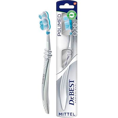 Dr.Best Polimed Brosse à dents moyenne (1 pièce) pour une performance de nettoyage jusqu'à 49% plus performante* dans les zones difficiles d'accès Dr.Best Polimed Brosse à dents moyenne (1 pièce) pour une performance de nettoyage jusqu'à 49% plus performante* dans les zones difficiles d'accès