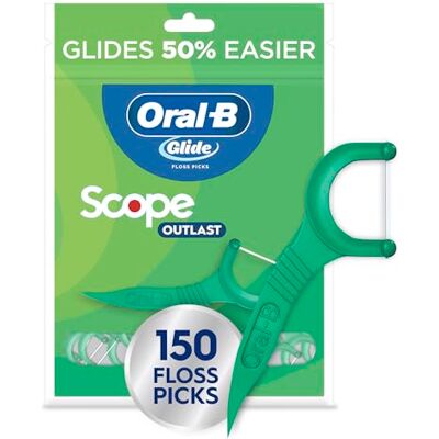 Oral-B Glide Complete with Scope Outlast Lot de 150 cure-fils dentaires Menthe Oral-B Glide Complete with Scope Outlast Lot de 150 cure-fils dentaires Menthe