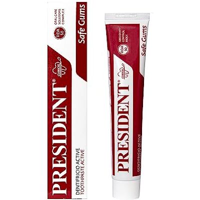 President DENTIFRICE ACTIVE à Activité gingivale. Pour gencives irritées, enflammées et parodontites Action astringente RDA 50-75 ml President DENTIFRICE ACTIVE à Activité gingivale. Pour gencives irritées, enflammées et parodontites Action astringente RDA 50-75 ml