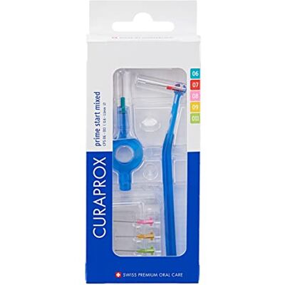 Curaprox CPS Prime Start Pack Mixte Avec CPS 06-011 + UHS 409 Et, Bleu Diamètre 0,6–1,1mm, Zone De Nettoyage 2,2–5,0mm, Inclut 5 Brossettes Et Support UHS 451, Fabriqué En Suisse Curaprox CPS Prime Start Pack Mixte Avec CPS 06-011 + UHS 409 Et, Bleu Diamètre 0,6–1,1mm, Zone De Nettoyage 2,2–5,0mm, Inclut 5 Brossettes Et Support UHS 451, Fabriqué En Suisse