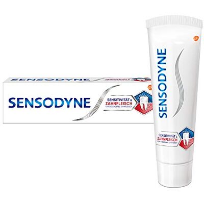 Sensodyne Sensibilité et gencives, dentifrice blanchissant, soulagement des dents sensibles et amélioration de la santé des gencives, 75 ml Sensodyne Sensibilité et gencives, dentifrice blanchissant, soulagement des dents sensibles et amélioration de la santé des gencives, 75 ml