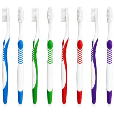 Dental Aesthetics Lot de 8 brosses à dents fumeurs rigides pour adulte, rouge, bleu, vert, violet Dental Aesthetics Lot de 8 brosses à dents fumeurs rigides pour adulte, rouge, bleu, vert, violet