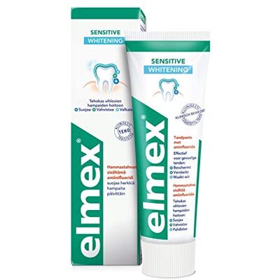 ELMEX 4 x Dentifrices Sensitive Blanchissant avec fluorure d'amine pour dents sensibles 75 ml ELMEX 4 x Dentifrices Sensitive Blanchissant avec fluorure d'amine pour dents sensibles 75 ml