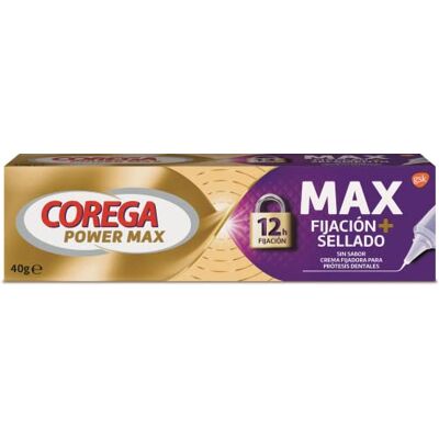 Corega Max Fixation + Scellage Crème Fixante pour Prothèses Dentaires Jusqu'à 12 Heures de Durée 40 g Corega Max Fixation + Scellage Crème Fixante pour Prothèses Dentaires Jusqu'à 12 Heures de Durée 40 g