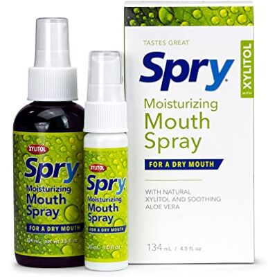 Spry Spray Buccal Naturel au Xylitol – Hydratant pour Bouche Sèche, Rafraîchit l’Haleine, Stimule la Salivation, Sans OGM, Sans Gluten, Soin Oral Pratique à la Menthe Verte, 133 ml (Pack de 1) Spry Spray Buccal Naturel au Xylitol – Hydratant pour Bouche Sèche, Rafraîchit l’Haleine, Stimule la Salivation, Sans OGM, Sans Gluten, Soin Oral Pratique à la Menthe Verte, 133 ml (Pack de 1)