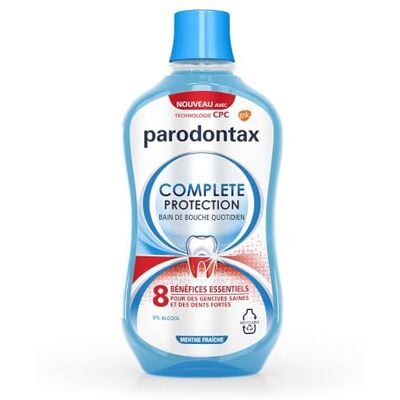 Parodontax Bain de Bouche Quotidien Complete Protection 500 ml 8 Bénéfices pour des Gencives Saines & Dents Fortes Combat les Bactéries de la Plaque Dentaire 0% Alcool Menthe Fraîche Parodontax Bain de Bouche Quotidien Complete Protection 500 ml 8 Bénéfices pour des Gencives Saines & Dents Fortes Combat les Bactéries de la Plaque Dentaire 0% Alcool Menthe Fraîche