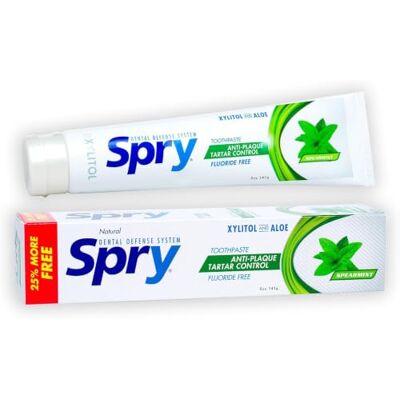 Spry Dentifrice Naturel au Xylitol 5 oz – Sans Fluor, Doux pour les Dents Sensibles, Rafraîchit l’Haleine, Hydrate la Bouche, Saveur Menthe Verte (Spearmint) (Pack of 1) Spry Dentifrice Naturel au Xylitol 5 oz – Sans Fluor, Doux pour les Dents Sensibles, Rafraîchit l’Haleine, Hydrate la Bouche, Saveur Menthe Verte (Spearmint) (Pack of 1)