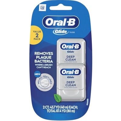 Crest Glide Floss, Deep Clean Menthe, 80 mètres, lot de 2 Crest Glide Floss, Deep Clean Menthe, 80 mètres, lot de 2