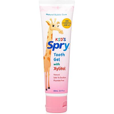 Spry Dentifrice Naturel au Xylitol pour Enfants dès 3 Mois – Gel Dentifrice Doux Sans Fluor, Goût Agréable, Soutient le Développement des Dents en Formation, Bubble Gum 2 Fl Oz (Pack of 1) Spry Dentifrice Naturel au Xylitol pour Enfants dès 3 Mois – Gel Dentifrice Doux Sans Fluor, Goût Agréable, Soutient le Développement des Dents en Formation, Bubble Gum 2 Fl Oz (Pack of 1)
