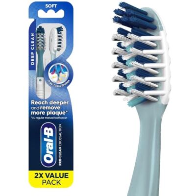 Oral-B Pro-Health Lot de 2 brosses à dents manuelles tout-en-un, douces, lot économique Oral-B Pro-Health Lot de 2 brosses à dents manuelles tout-en-un, douces, lot économique