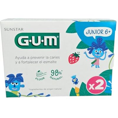 GUM Junior Gel Dentifrice Lot de 2 x 50 ml GUM Junior Gel Dentifrice Lot de 2 x 50 ml